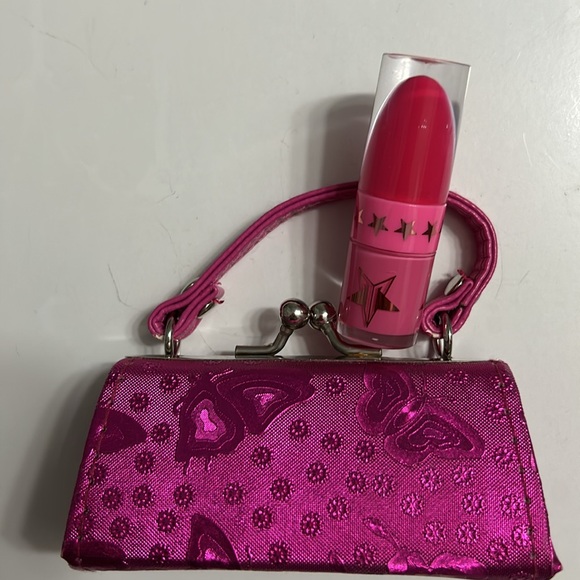 NWOT Jeffrey Star Lipstickck & Tiny Purse Hot Pink Holder - Picture 6 of 9